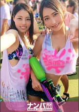 ファ●ファ●スプラッシュナンパ！/パリピの集まるずぶ濡れフェス！ノリよく過ごせばギャルと飲める！車で送るよとホテルに連れ込めば…その後は水着でツイスター！？ヤリマンギャルと浮気初心者、大学生2人組は互いのSEXに興味津々の巻【4P乱交】