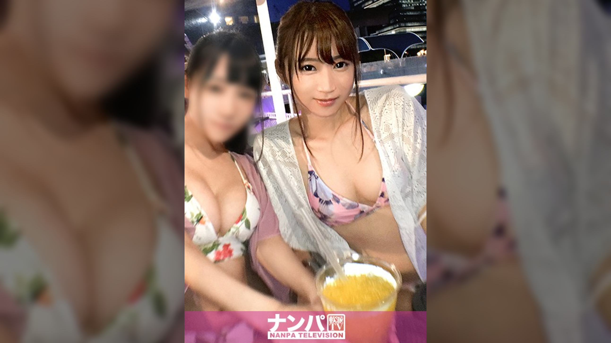 プールナンパ 27 人気のナイトプールで見つけた水着美女！知らない男にしつこく絡まれるわ、スイートだと聞いて通された部屋が夜景すら微妙な普通の部屋だわ…。ガン萎えだったにもかかわらず、アルコールが入った途端ヤりたい欲を抑えきれなくなり、同僚放置でセックス始めッ！！