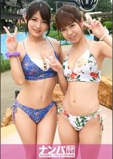 プールナンパ 25 プールで出会った看護学生2人組！帰りの車で疲れて●っているうちにホテルへGO！警戒しつつも気が付けば水着姿で4Pセックス！
