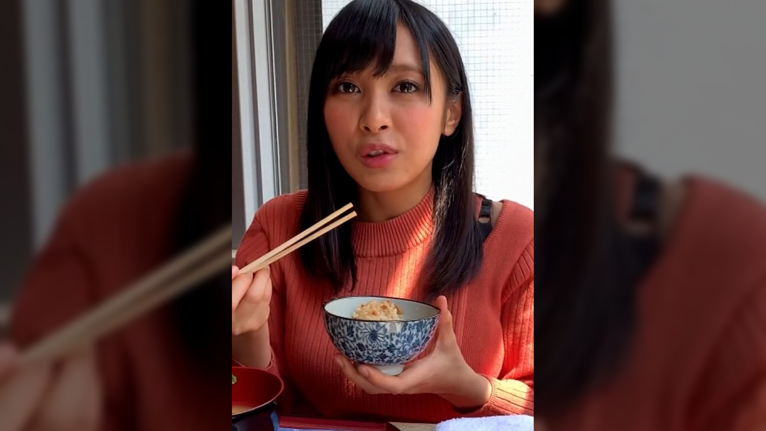エキゾチックな雰囲気で釜飯を頬張るHカップ乳の美少女と個撮テイでラブホでハメ撮りSEX！