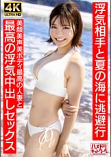 【清楚女子アナ系】夏〇三〇似のショートカット若妻27歳 浮気相手と夏の海に逃避行　美顔美声美ボディ最高の人妻と最高の浮気中出しセックス【夏のおもひで…】