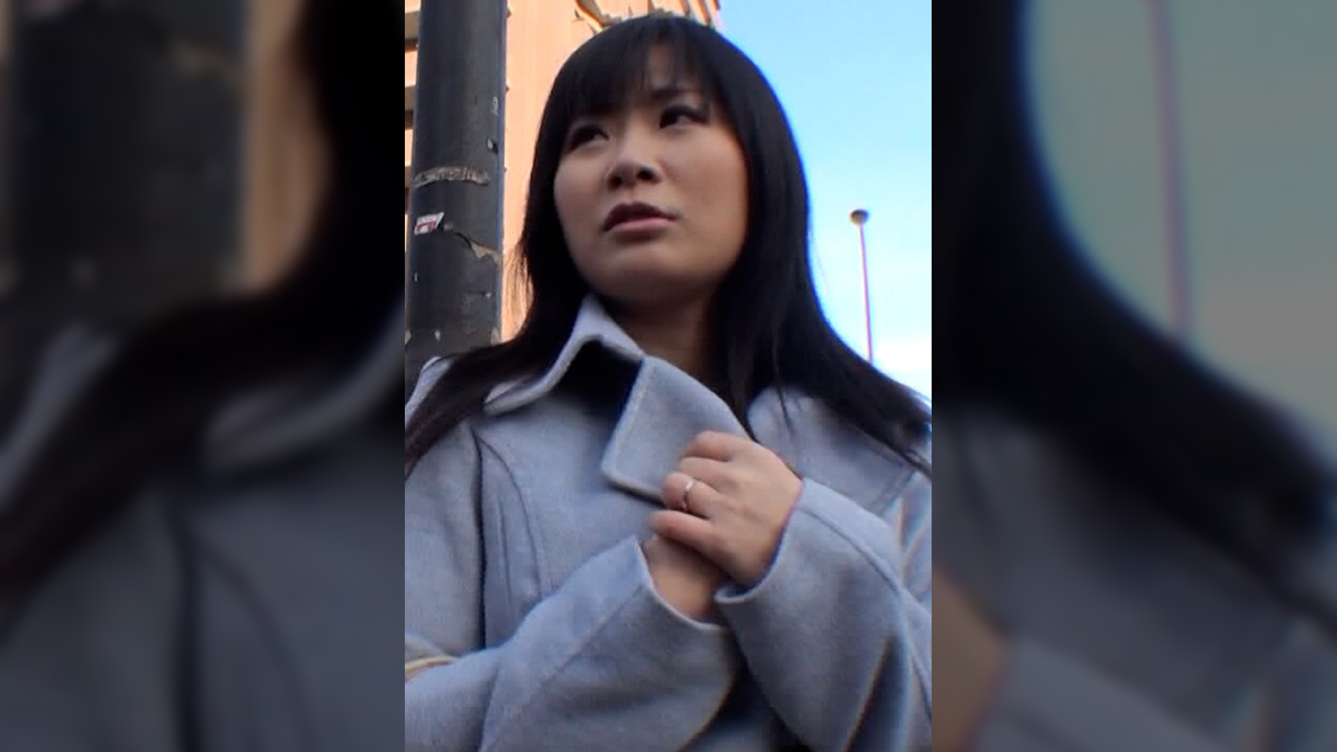 黒髪清楚系若妻をエログッズのアンケートとナンパしてAVを見せてみると…欲求不満の奥さんのカラダは正直！