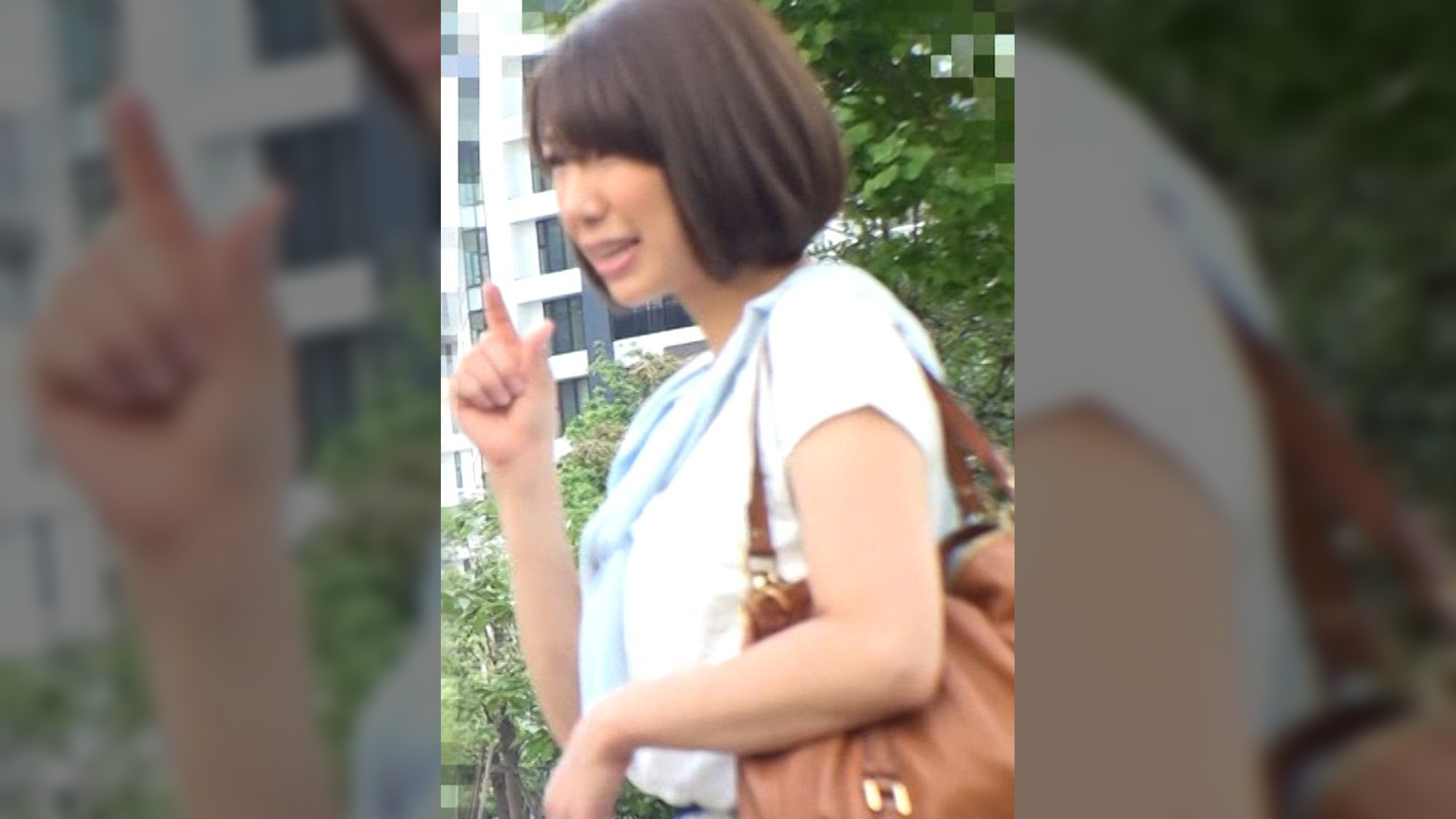 街行くショートヘアーの清楚系の普通の奥さんに不倫についてアンケート!不倫モデルもお願いすると…恥ずかしいといいつつも股間はびしょびしょの不貞妻に中出し!