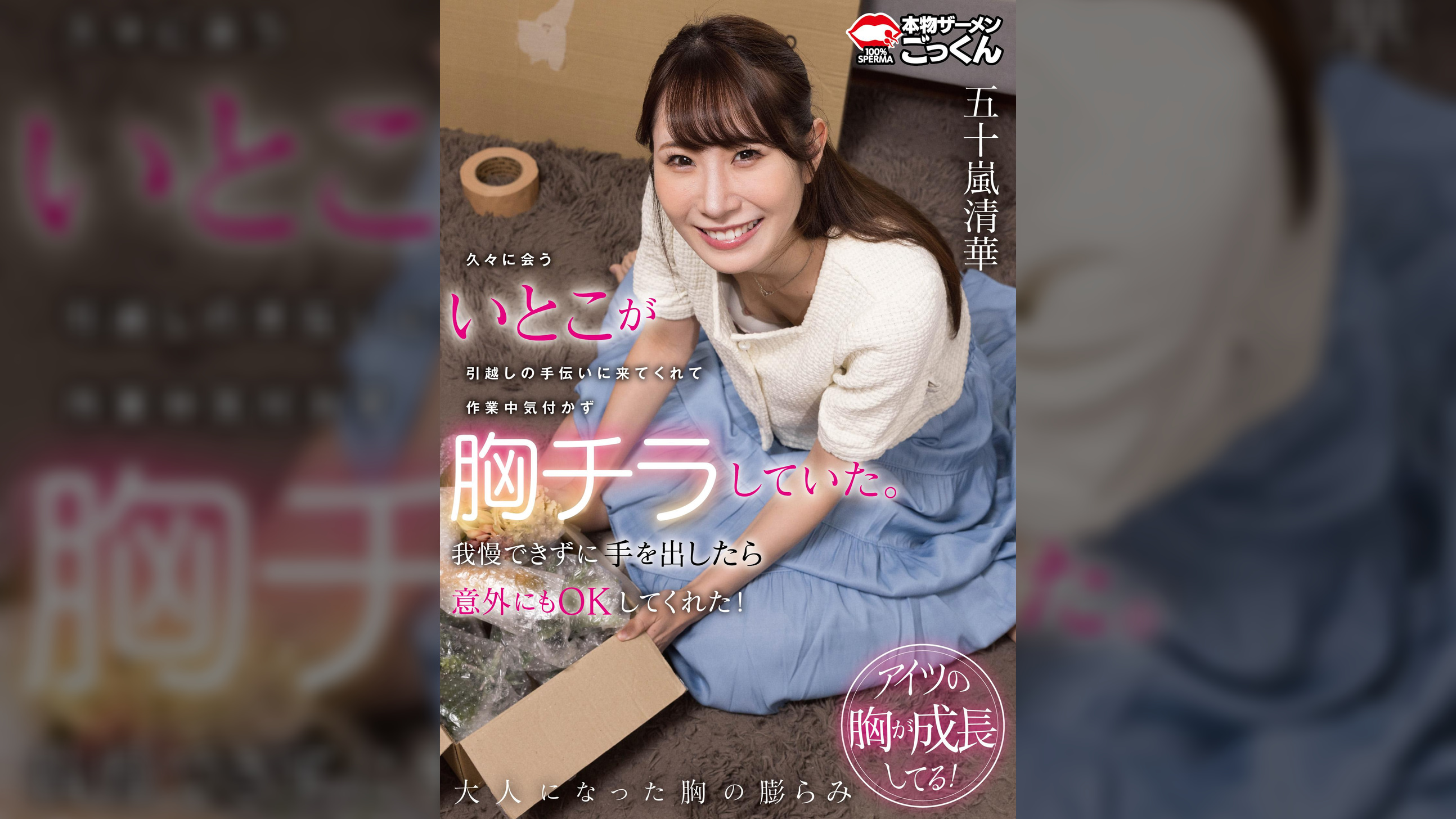 久々に会ういとこが引越しの手伝いに来てくれて作業中気付かず胸チラしていた。我慢できずに手を出したら意外にもＯＫしてくれた！　五十嵐清華