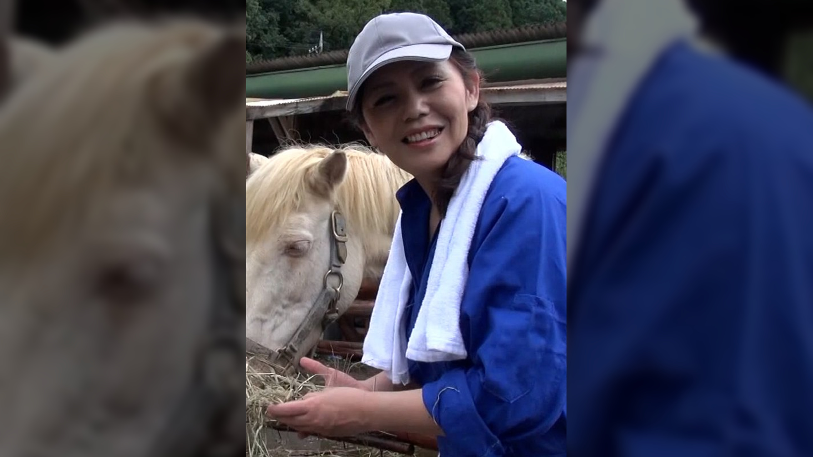 馬を7頭飼育してる酪農家の五十路熟女の欲求不満解消のAV出演!甘い喘ぎ声をあげてイキまくりの濃厚SEX!
