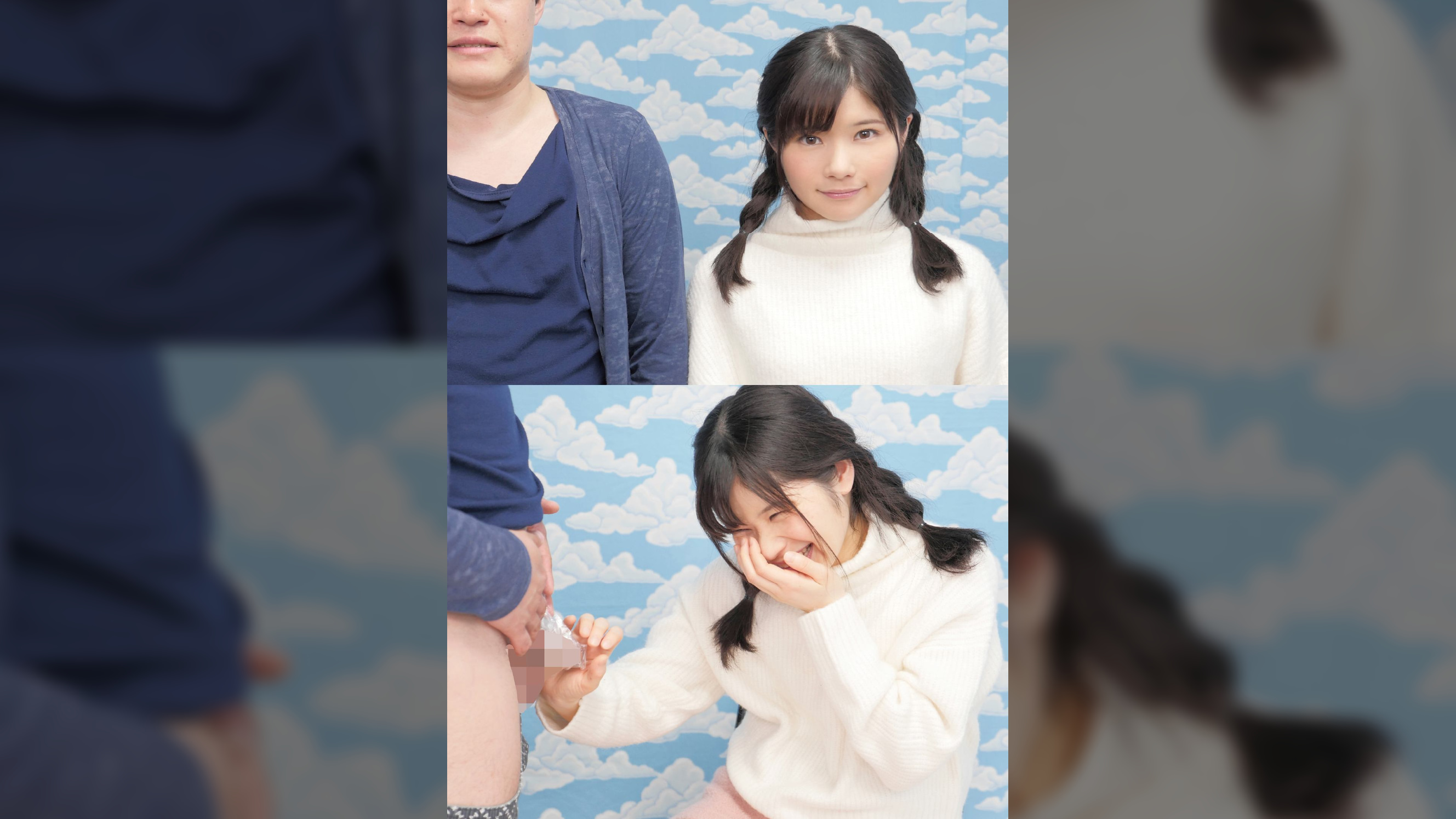 ラップ1枚被せて友達と素股してくれませんか?と偽り溶けるラップを仕込んでウブなお嬢さんに生ハメ、中出しさせちゃいました!