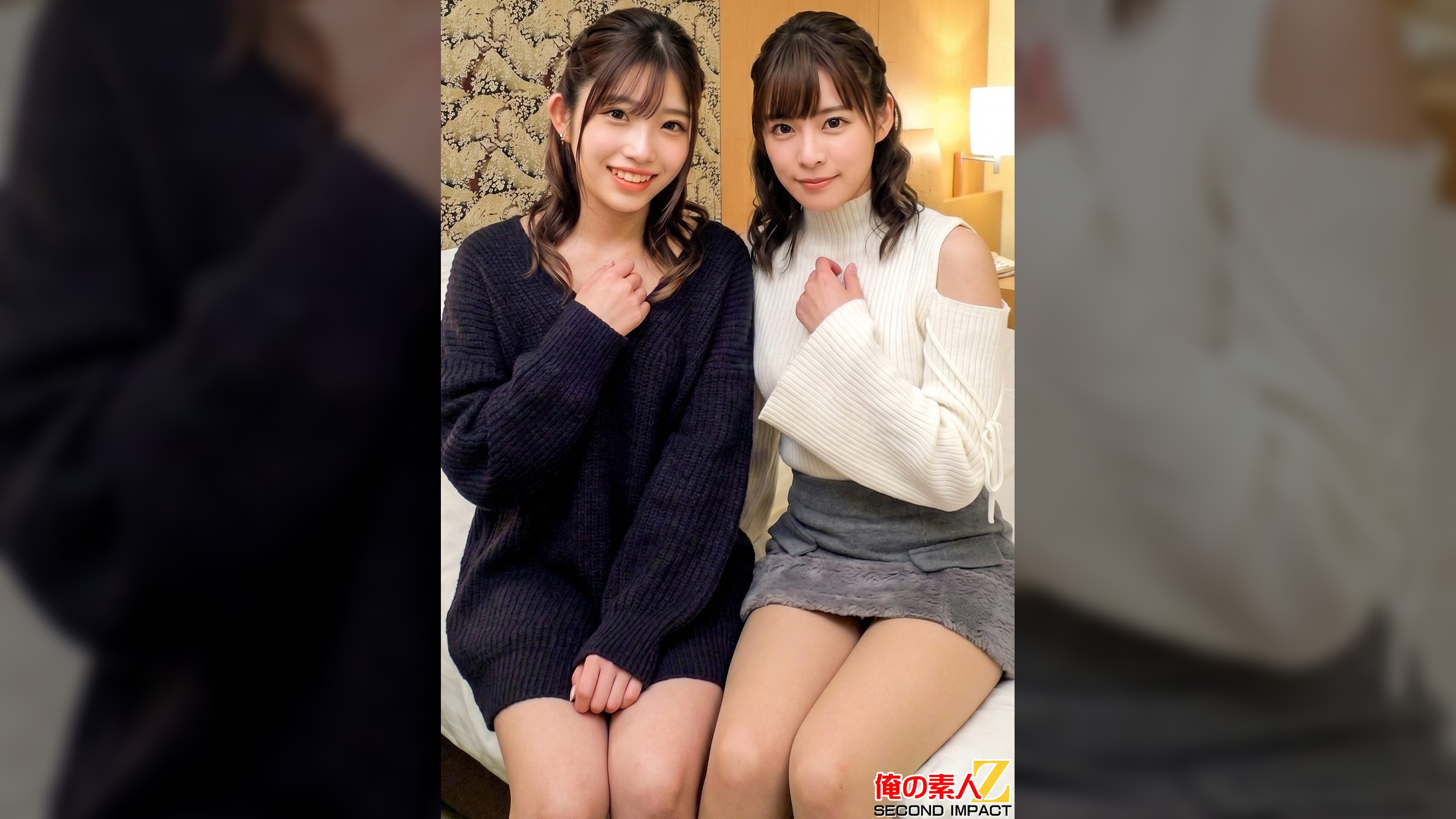 【素股】本物素人ガチナンパ！うす~~いラップ一枚で童貞ちんぽをマンズリしてたらしれっと生でズボっと膣奥まで一気に挿入されるななちゃんとるいささん