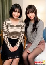 【素股】本物素人ガチナンパ！うす~~いラップ一枚で童貞ちんぽをマンズリしてたらしれっと生でズボっと膣奥まで一気に挿入されるすなおちゃんとあかりちゃん